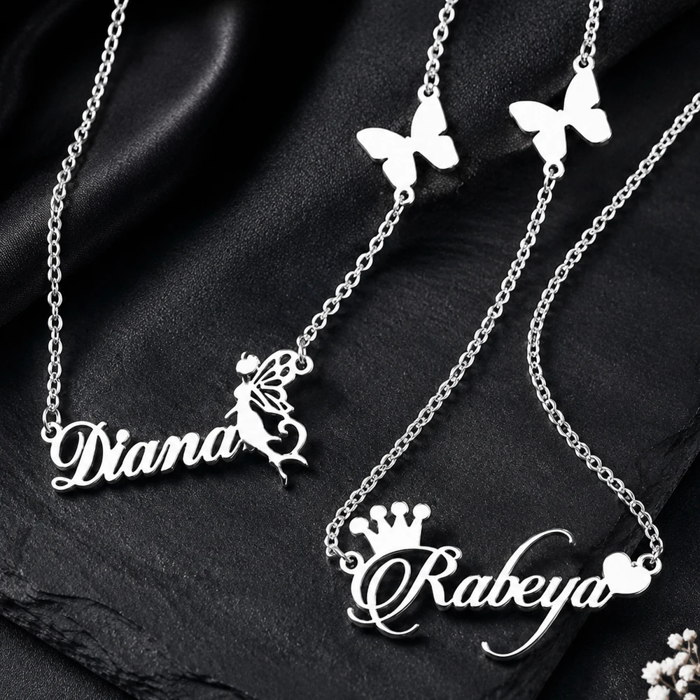 Colar de Borboleta com Nome Pe - Name Necklace Custom avaliação e preço