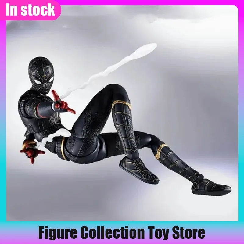 Original Shf Marvel Spiderman No Way Home Black & Gold Suit Collection Action Figure Toy Decoration Model Limited Collections - view 2