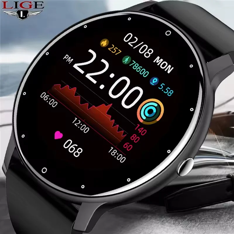 Relógio Inteligente LIGE para Homens com Monitor de Saúde em Tempo Real e Chamada Bluetooth, Relógios Esportivos para Presentes de Férias