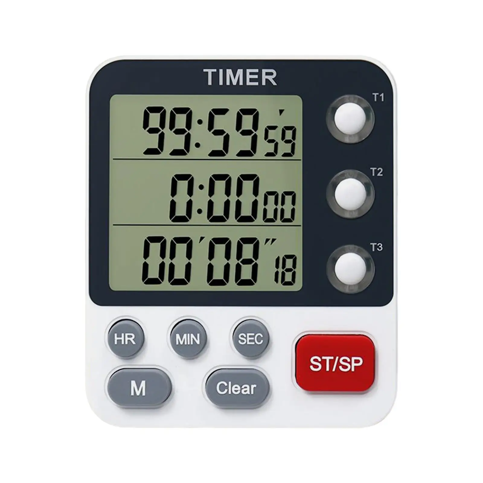 Household Digital Timer Three Channels LCD Digital Screen for Baking Office