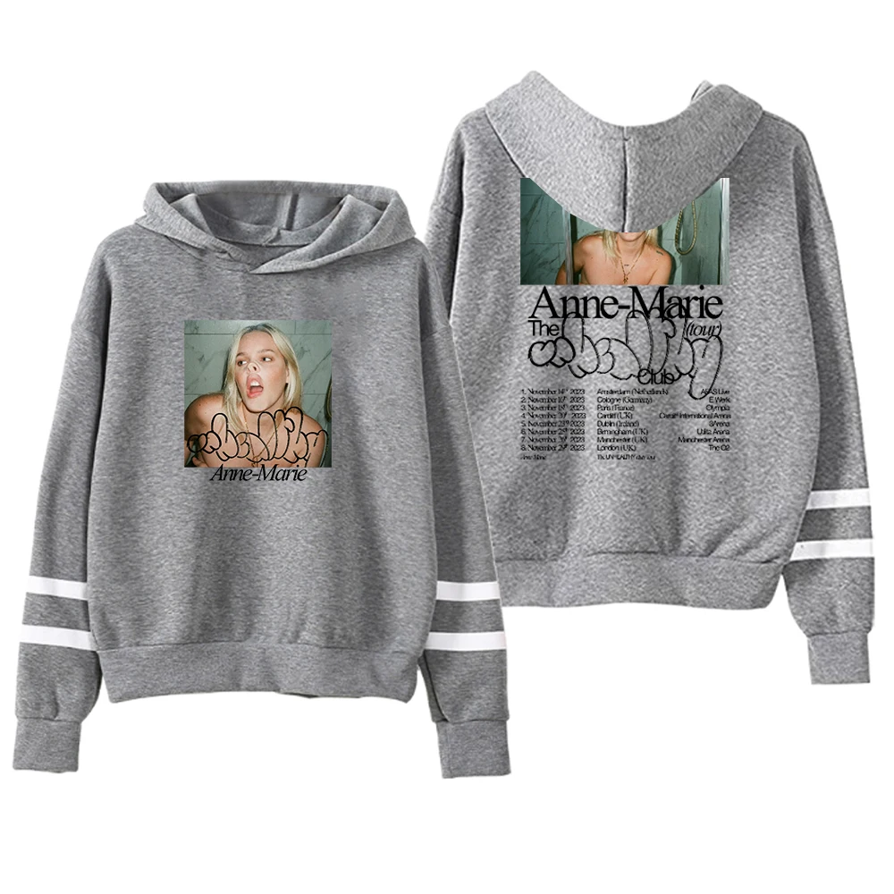 Anne Marie Hoodie De Ongezonde Club Tour Merchandise Pocketless Parallel Bars Mouw Dames Heren Sweatshirt Mode Kleding