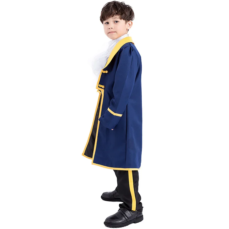 

Children Blue Coat Royal King Adam Prince Costume Boy Kids Beauty and Beast Cosplay Costumes Halloween Party Fancy Dress