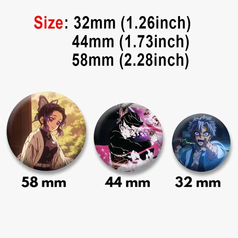 Japanese Anime Role Soft Button Pins Kochou Shinobu Kanao Tsuyuri Brooch for Clothes Backpack Cartoon Cosplay Badge Jewelry Gift - Image 3