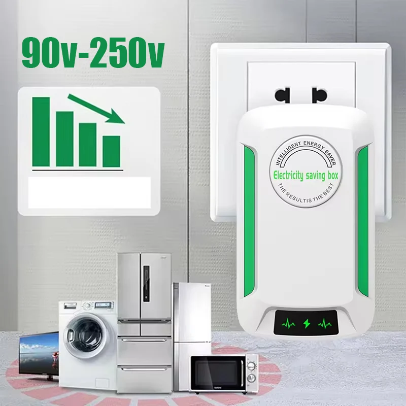 power saver save electricity energy 90V-250V Energy Saving Box Socket Power Factor Office Household Energy Saver US/EU/UK