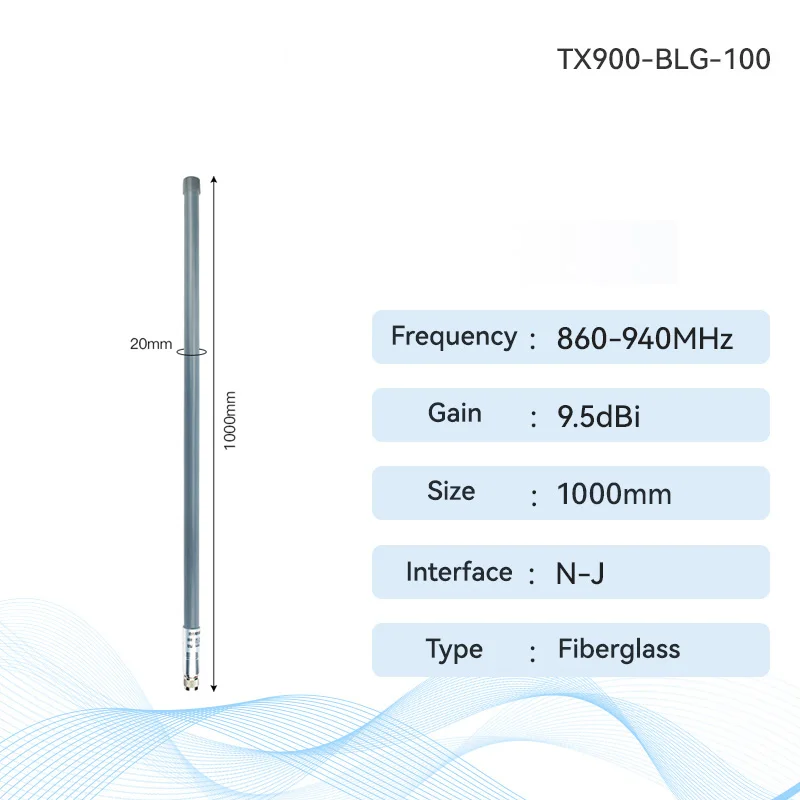 Imagem -06 - Ganho Alto da Série Xhciot da Antena da Fibra de Vidro 900mhz até 8dbi Antena Omnidirecional N-j à Prova Dlorágua Lora Lorawan