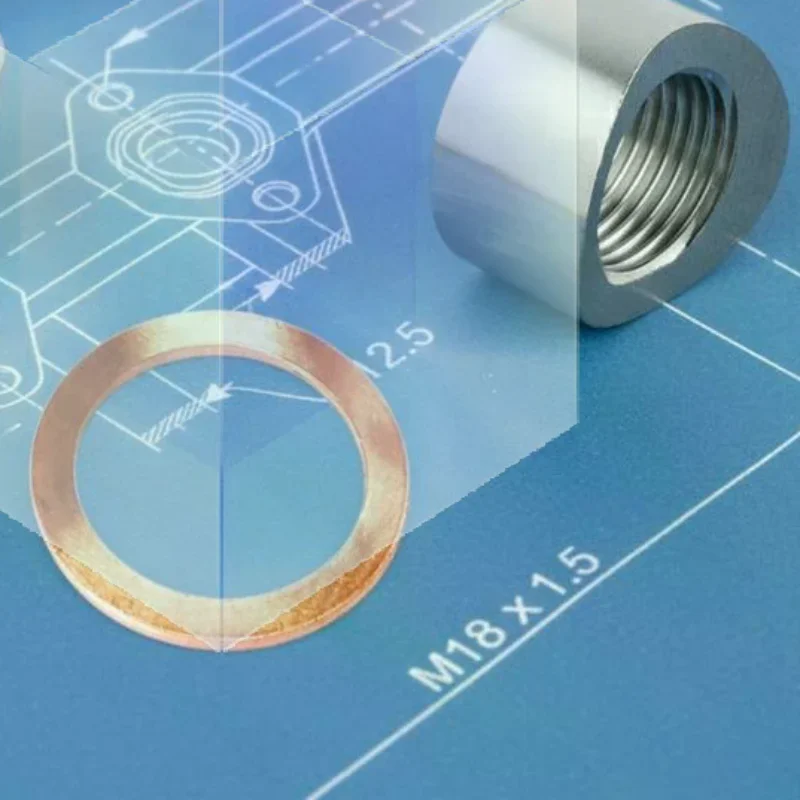 Stainless Steel Oxygen Sensor Curved Cut Nut Plug 1 Set Universal Fit for Most Car Repair Applications