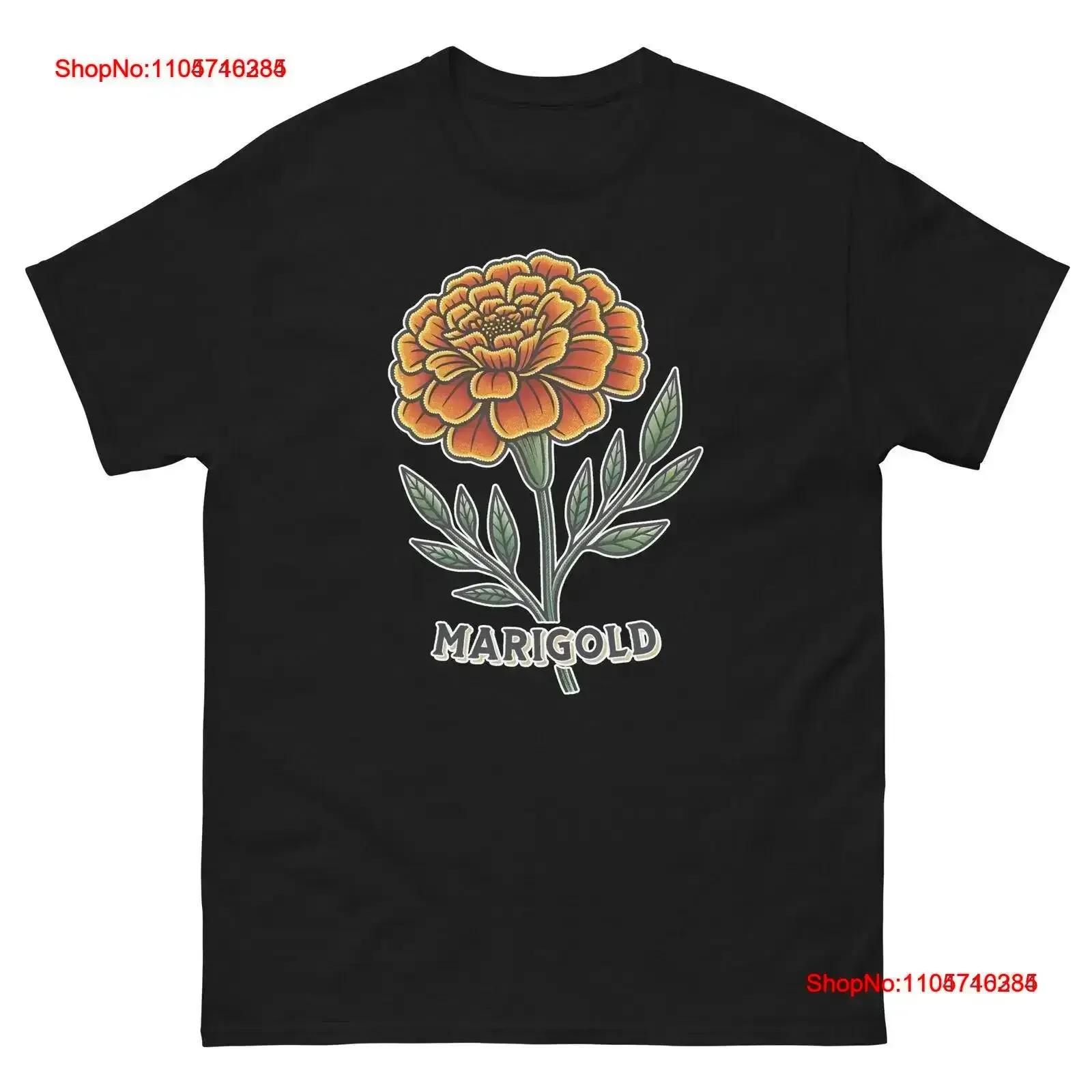 Marigold Plant Horticulture Landscaping Gardening T Shirt vintage Washed Soft Stretched Slightly Top For Everyday Wear Casual