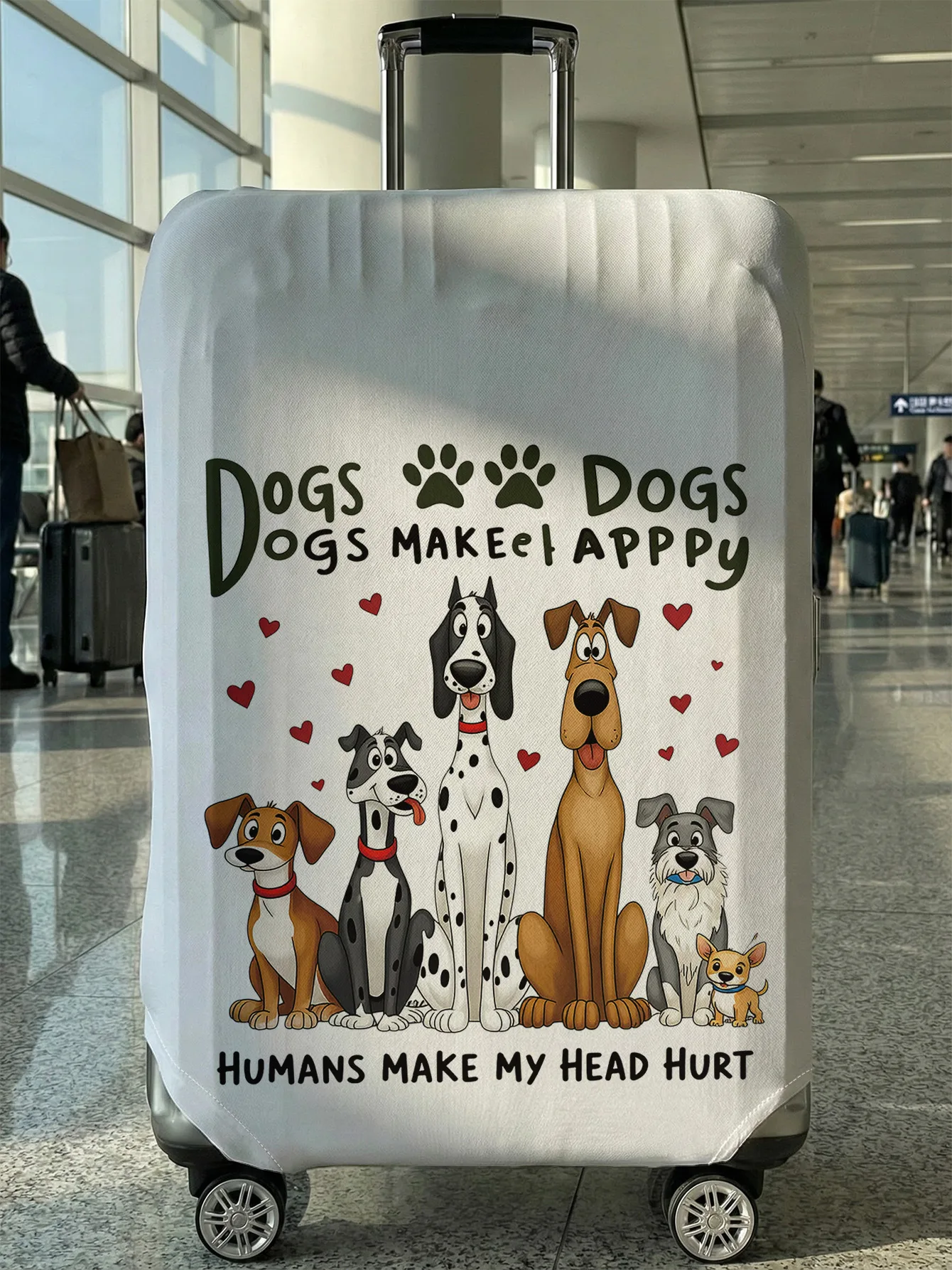 

Чехол для багажа с забавной надписью о собаках, подходит для чемоданов 18-32 дюймов, чехол на ручку чемодана, дорожные аксессуары
