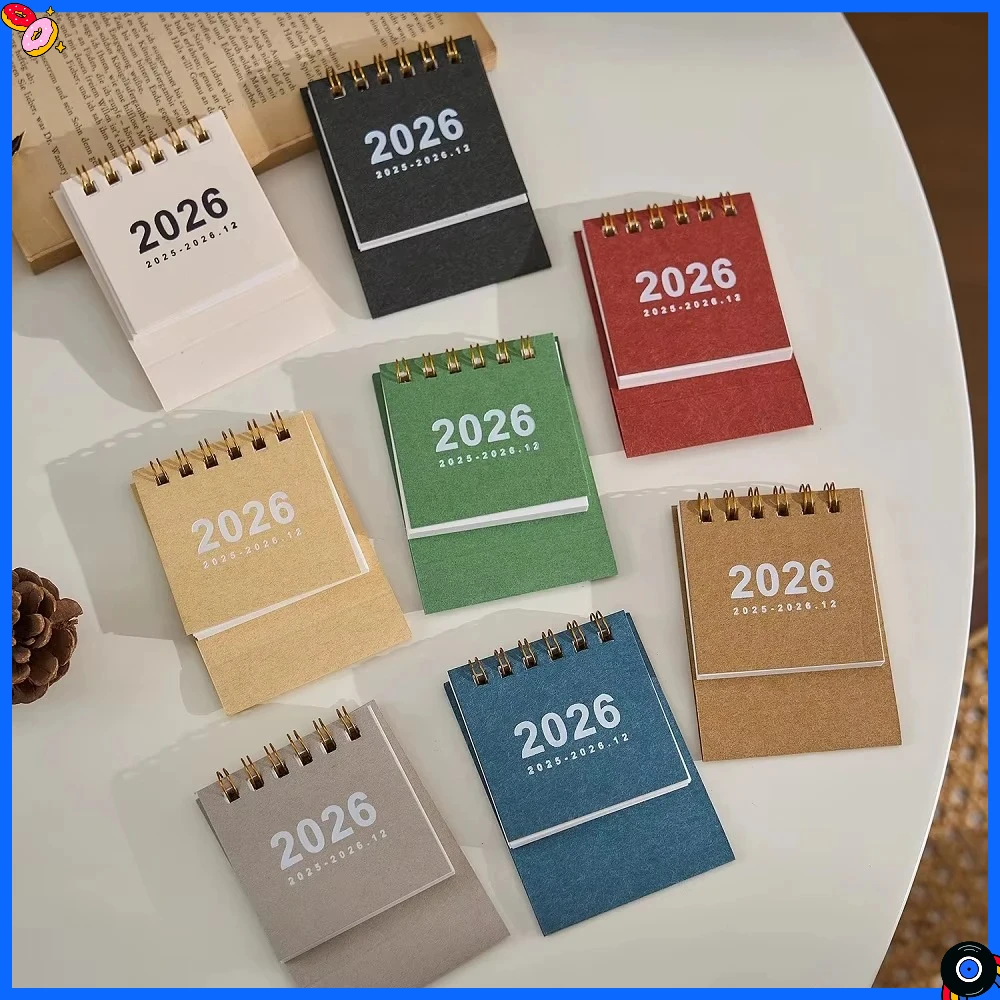 

Новый мини-простой календарь на 2026 год, маленький настольный календарь, креативный календарь-планировщик, украшение для рабочего стола, офисные канцелярские принадлежности