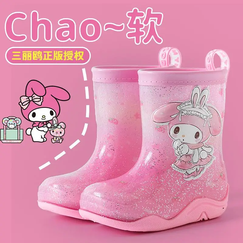

Cute Children's Boots Cartoon Sanrios Kuromi My Melody Children Rain Boots Good-Looking Water Shoes High Quality Rain Boot