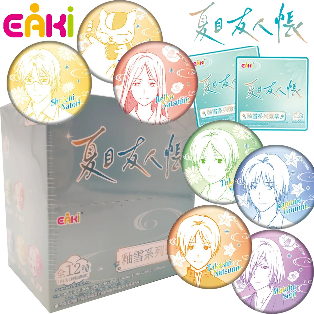 

New Eaki Original Natsume Yuujinchou Round Badges Anime Character Collectible Pins Cute Brooches Backpacks Pendants Kids Gifts