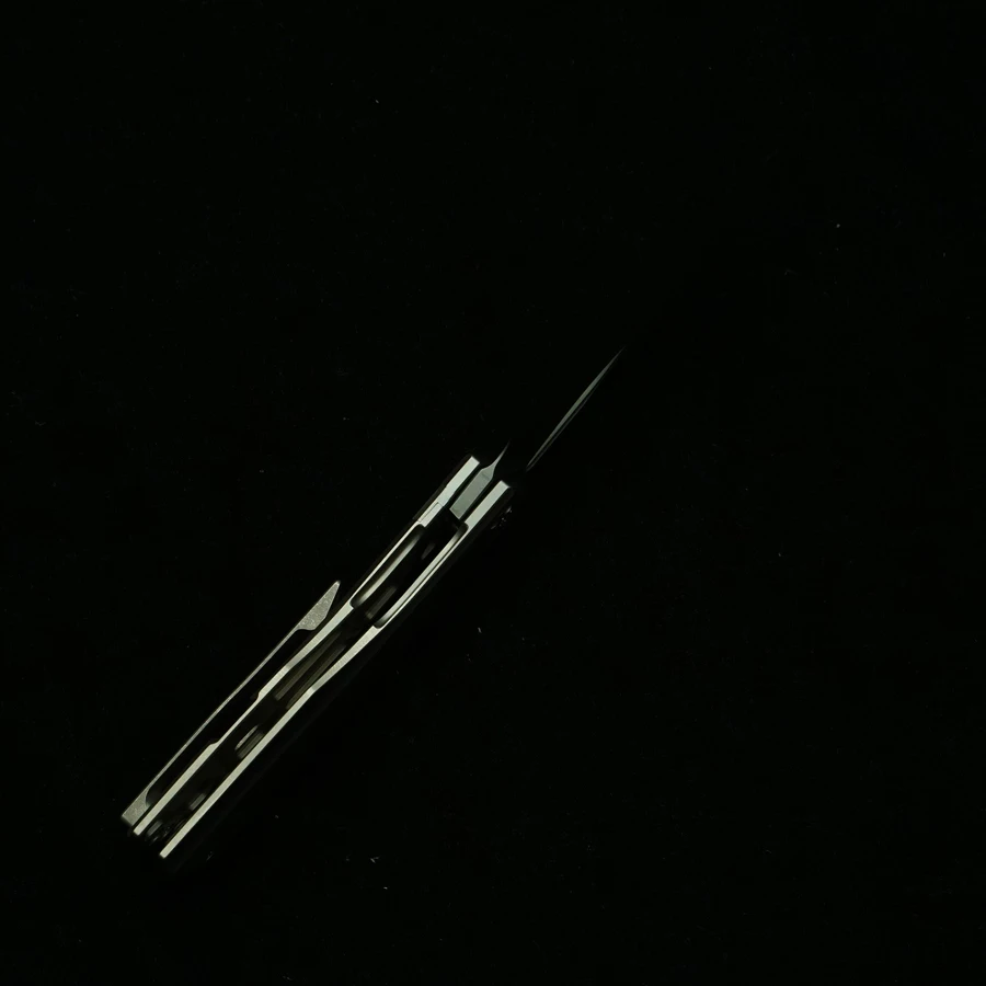 2025 جديد بروتين جوفاء طحن 60 + HRC 154 سنتيمتر شفرة التيتانيوم مقبض النحاس طوقا جيب EDC أداة التخييم في الهواء الطلق سكين للفرد