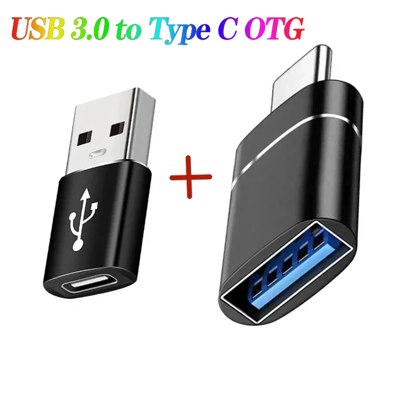 2 قطعة USB 3.0 إلى نوع C OTG مهايئ شاحن موصل نوع-C إلى USB ذكر إلى نوع-c محول التكيف للكمبيوتر ماك بوك سيارة USB باد