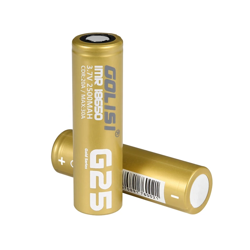 1-10pcs Original Golisi High Drain IMR 18650 Battery Golisi G25 2500mAh Cell 800 times Cycle lifes 3.7V 20A Capacity Battery