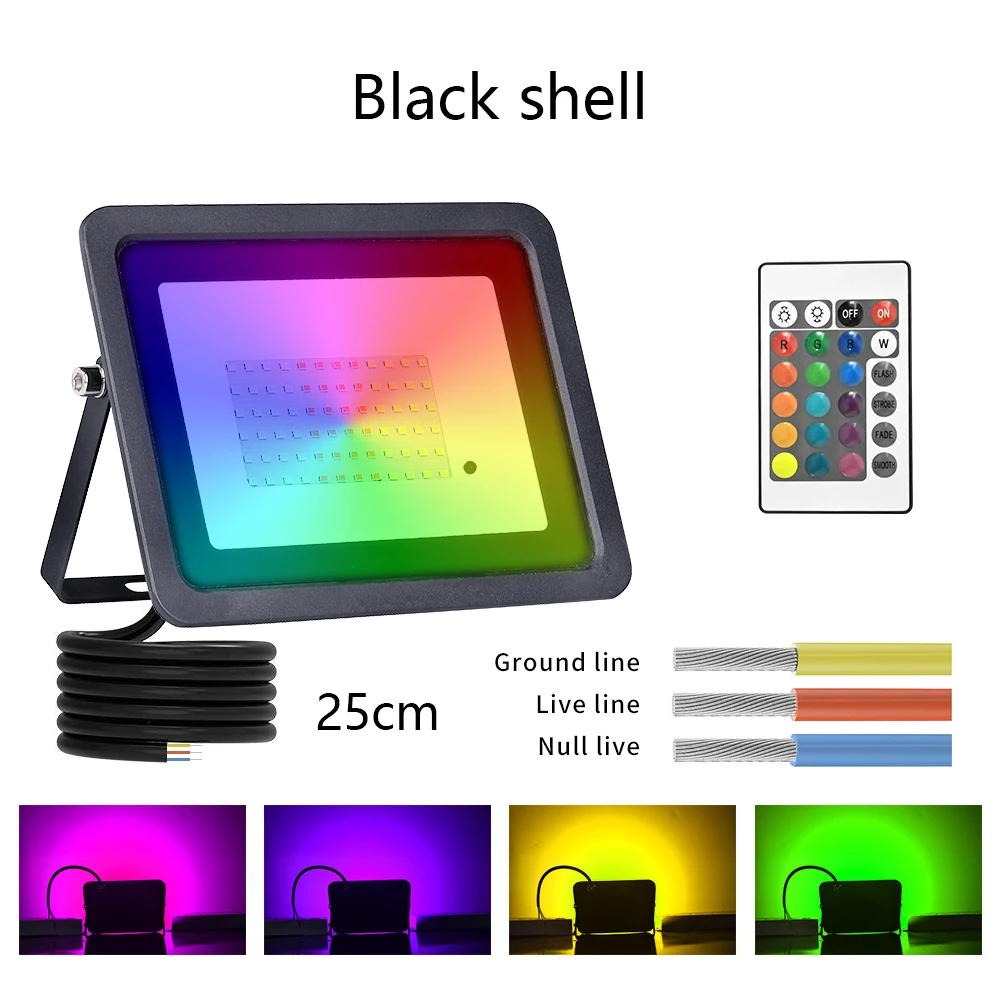 Led RGB Schijnwerper 20W 30W 50W 100W IP68 Outdoor Schijnwerper spotlight AC 220 V/110 V Reflector Projector Lamp Tuin RGB Verlichting