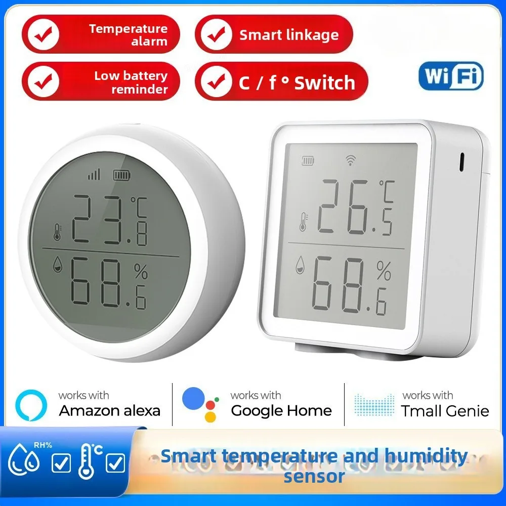 

Tuya temperature and humidity sensor wireless smart wifi thermometer graffiti smart home temperature detector cross-border