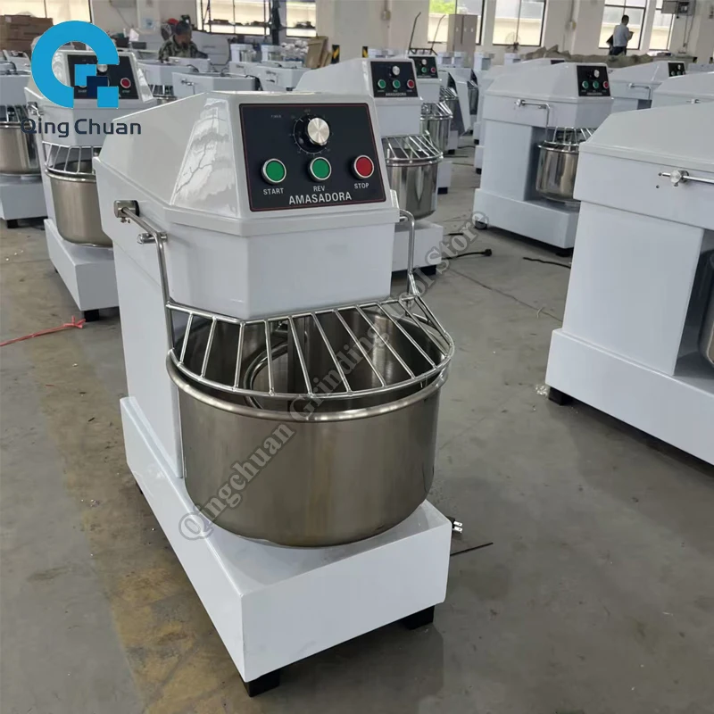 Тестомес Коммерческая машина большой емкости Полностью автоматическая тестомес Двухскоростная машина двойного действия для смешивания теста по морю