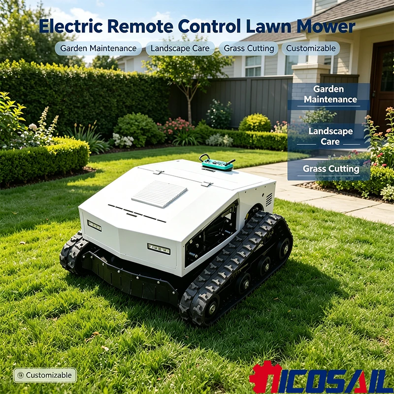Electric Remote Control Lawn Mower Customizable for Garden, Landscape Maintenance & Grass Cutting