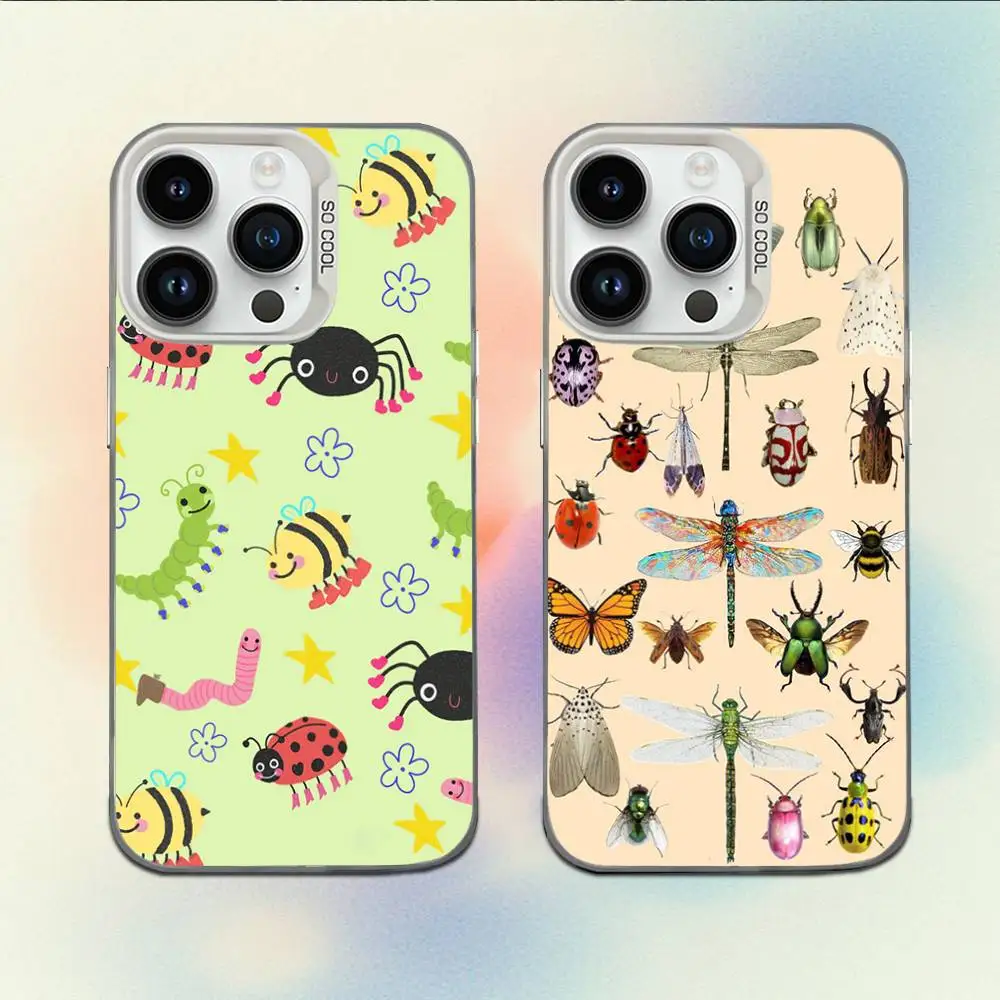 

Art Insect Phone Case For iPhone XR,17,16,15,14,13,12,11,X,Mini,Pro,E,MAX White Candy Matte Shockproof Cover