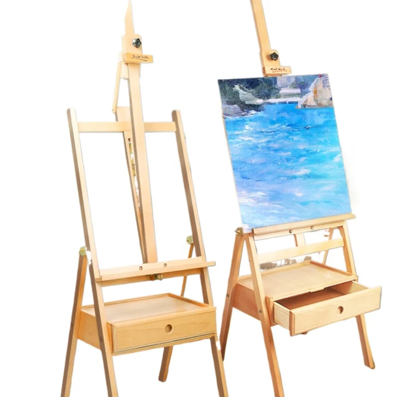 

Beech forward-leaning easel drawer folding