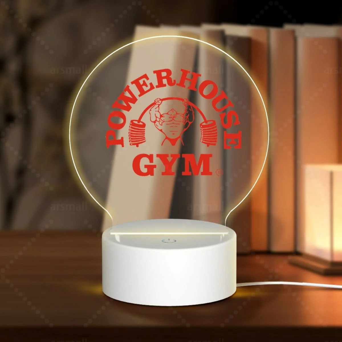 Powerhouse Gym Lámpara de fotografía acrílica Foto LED Luz nocturna, Marco de fotos, Regalo para pareja, Regalo de aniversario, Decoración artística