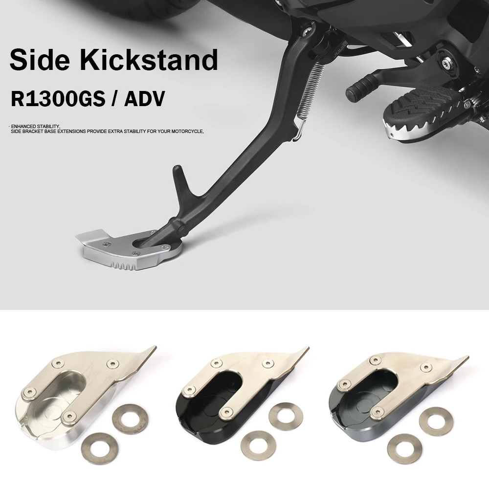 

New Motorcycle CNC Aluminum Kickstand Extender Foot Side Stand Base Extension For BMW R1300GS r1300gs R 1300 GS Adventure 2024