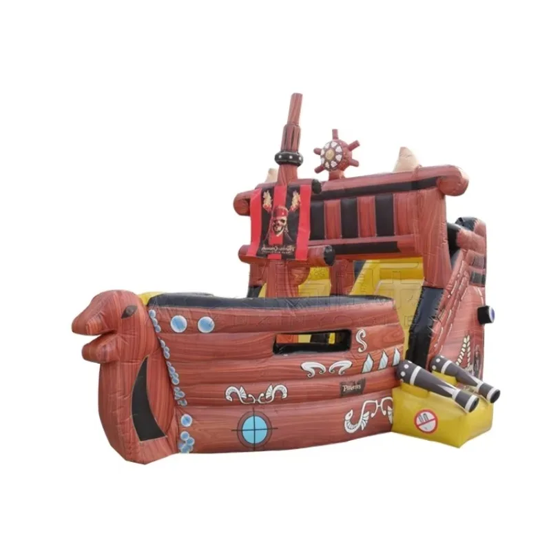 Inflatable Castle Bounce House  Fun City Pirate Ship Theme  Outdoor Bouncer Slide