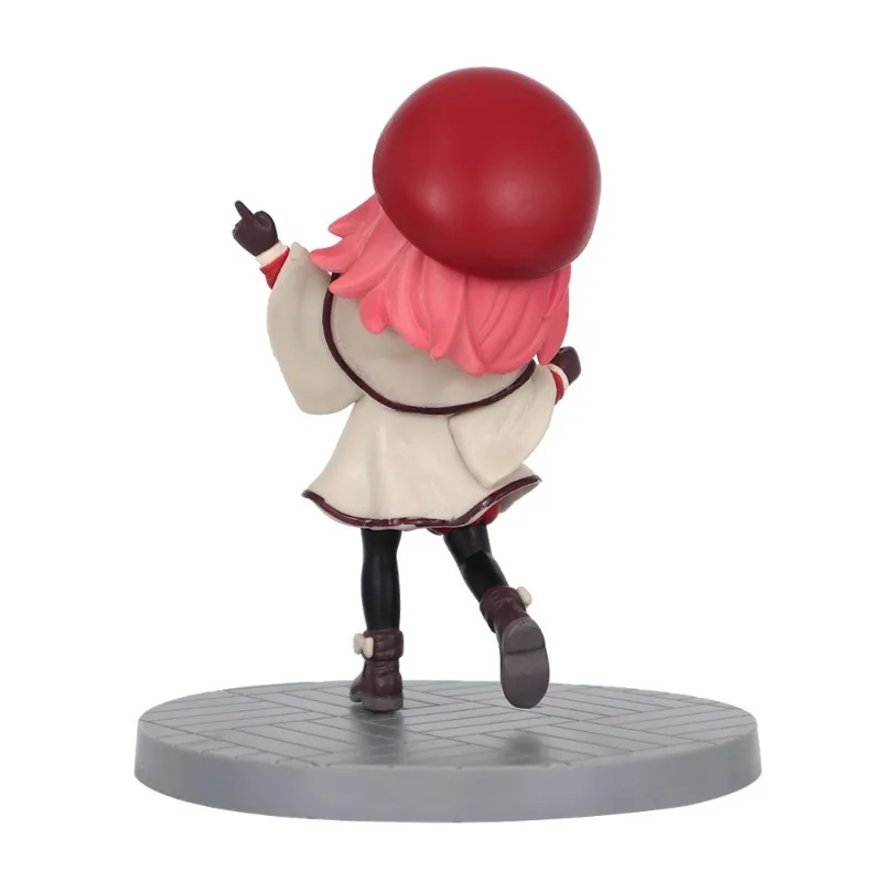 13-14cm Anya Forger Q 버전 Ania Forger 배낭 그림 자동차 장식품 애니메이션 PVC 인형 2 차원 모델 선물 장난감