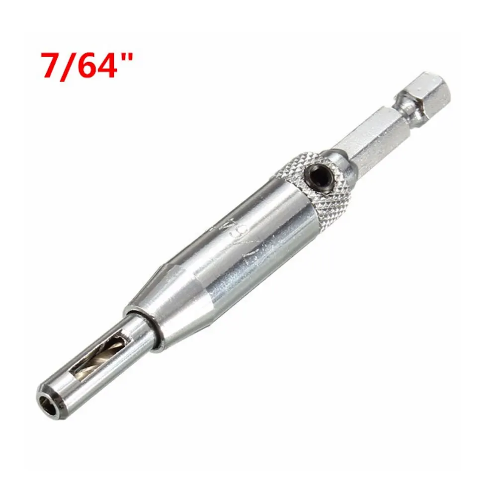 Binoax 4 Pcs Self Centering Hinge Hardware Drill Bit Set 5/64 7/64 9/64 11/64 HSS Wood Tool Hole Saw Cabinet Tool Set