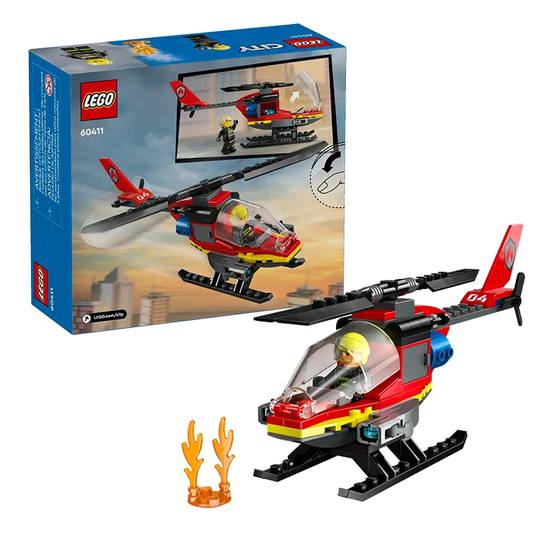 City Fire Station Ladder Truck Helicopter Car Rescue Boat Firefighter Figure Aircraft Model Moc Building Blocks Toy for Boy Gift