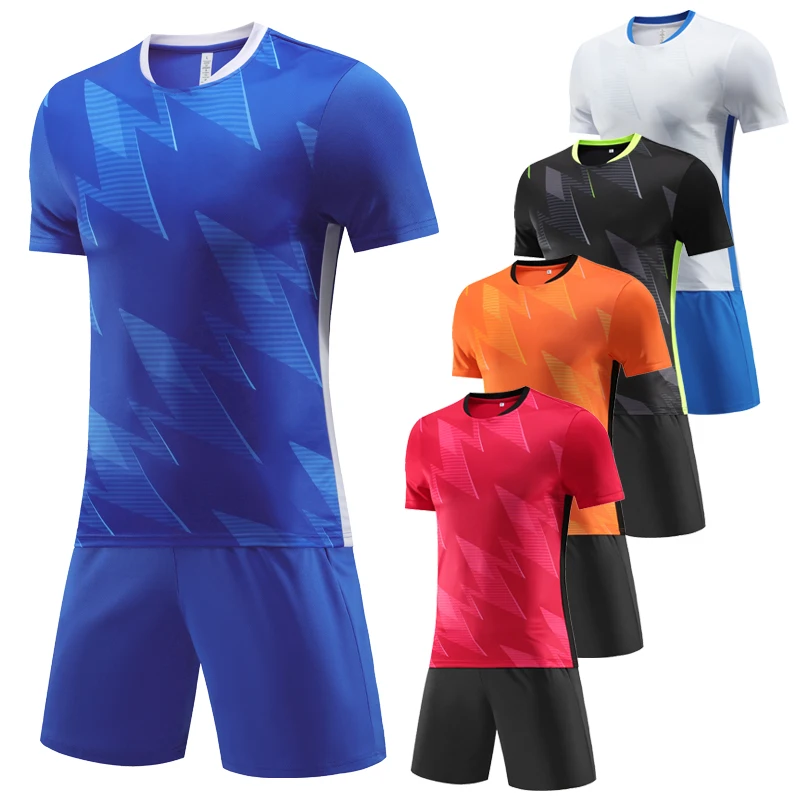 Sports Training Soccer Suits Summer Men Running Short Sleeve Tracksuit Game Team Uniforms Sui Print Shirts Jerseys Sets