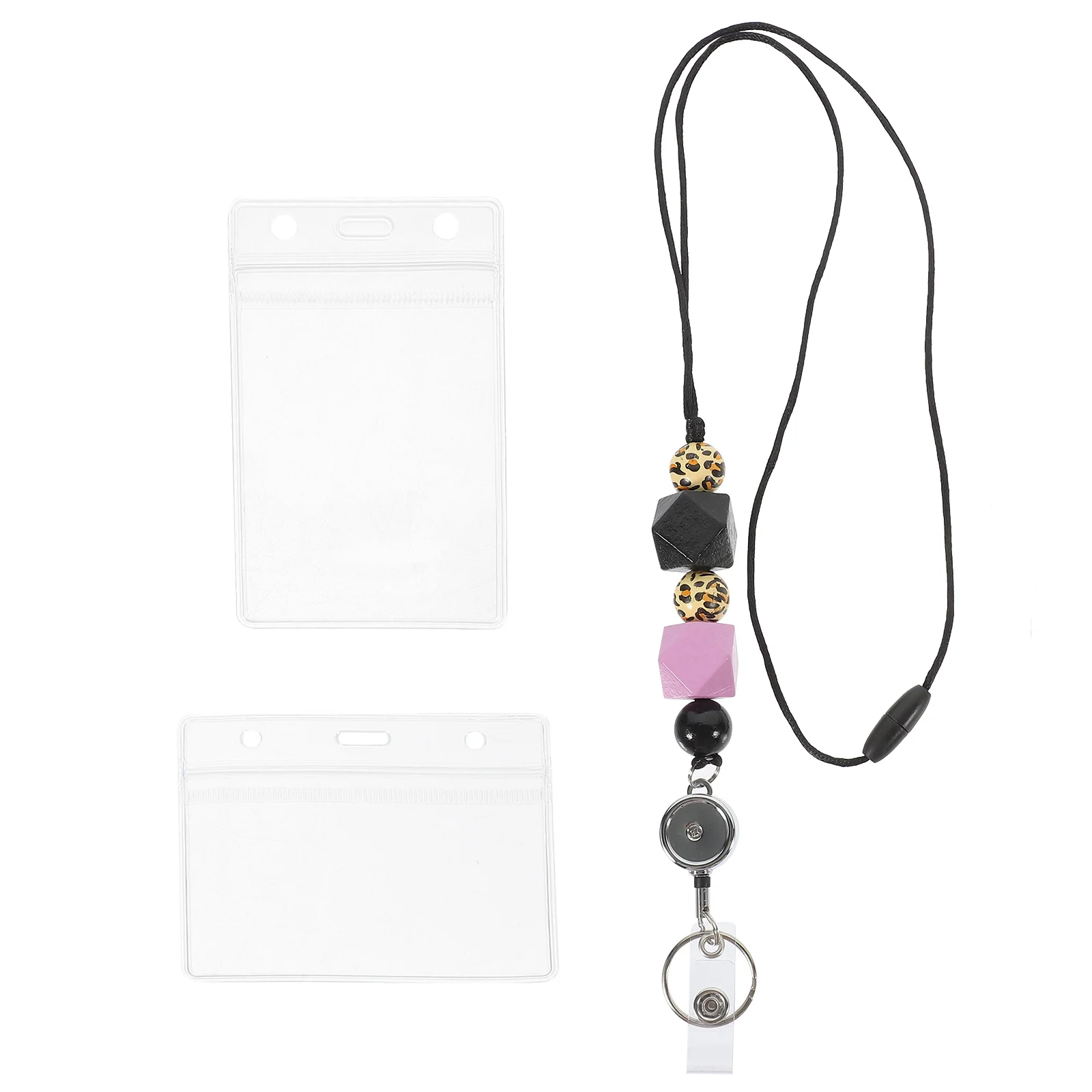 1 مجموعة معرف شارة حامل الحبل مع بطاقة كم للعمل مدرسة مستشفى مكتب الممرضات الأطباء اسم العلامة بكرة شارة