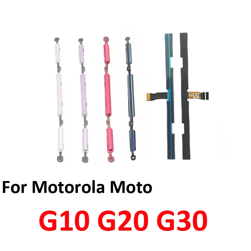 Para Motorola Moto G10 G20 G30, Nuevo Botón de Encendido/Apagado y Volumen, Tecla Externa, Cable Flex Interno, Repuestos, Gris