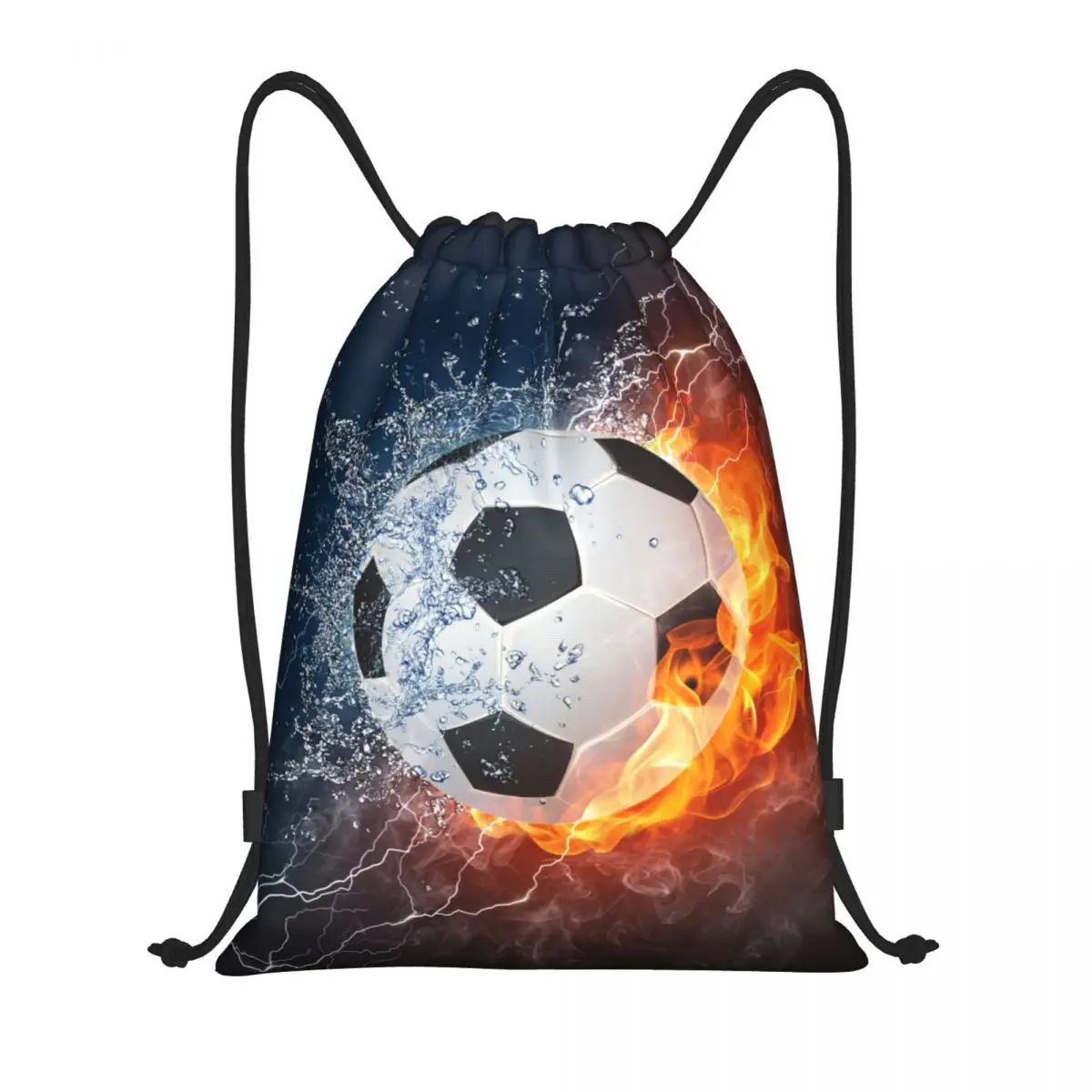 Basketball Volleyball Rugby Baseball Football Print Drawstring Backpack Sports Gym Bag for Men Women Football Training Sackpack