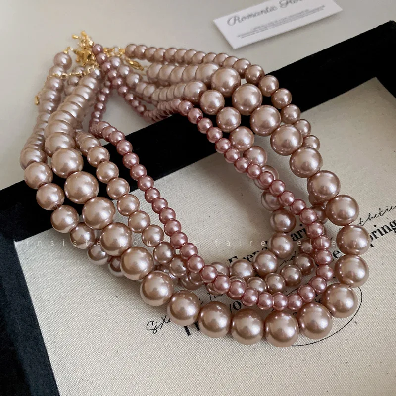 Vintage Imitation Pearl Necklace Fashionable and Elegant Clavicle Chain Luxury Jewelry