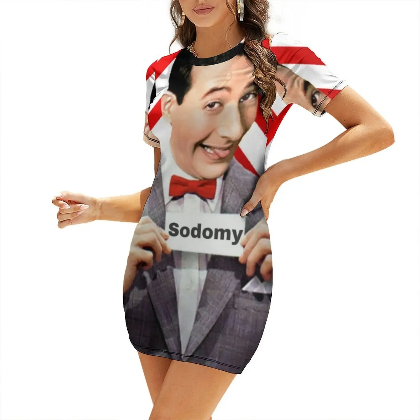 

Pee Wee Herman- Sodomy Short-Sleeved Dress woman dress Party dresses summer dress korean women summer clothes