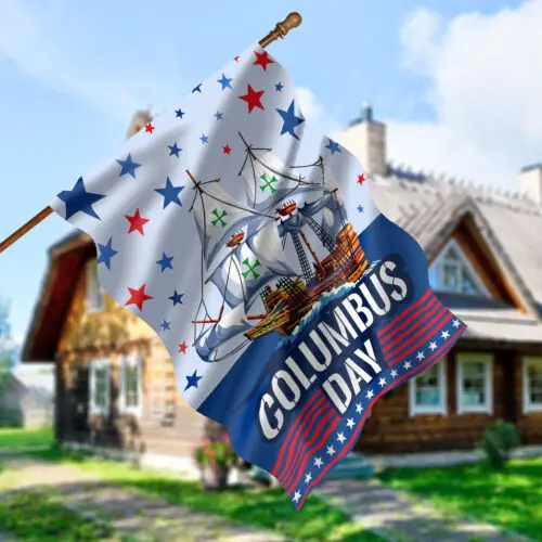 Happy Columbus Day American Decorative Garden Flag KKL AAL HHM WZZ yyi