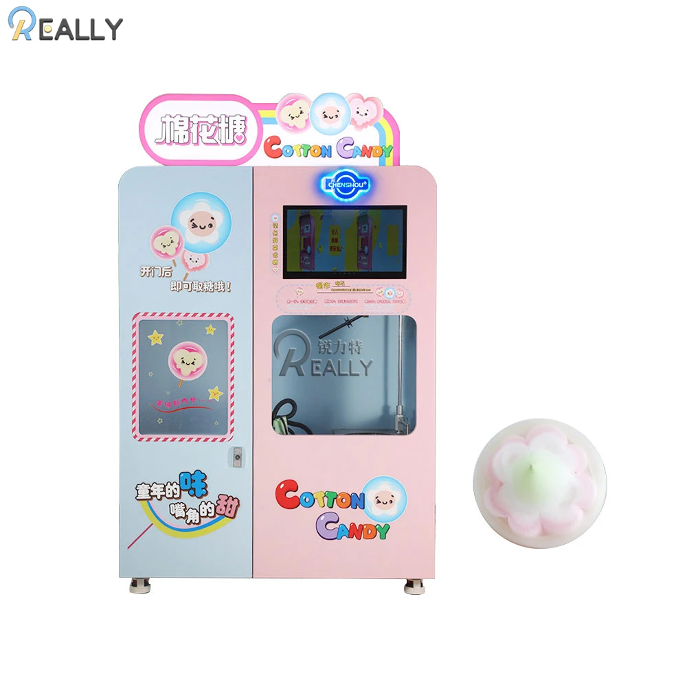 Automatic Manufacturer Pink Blue DIY Cotton Candy Machine Vending Machine Making Cotton Candy Machine