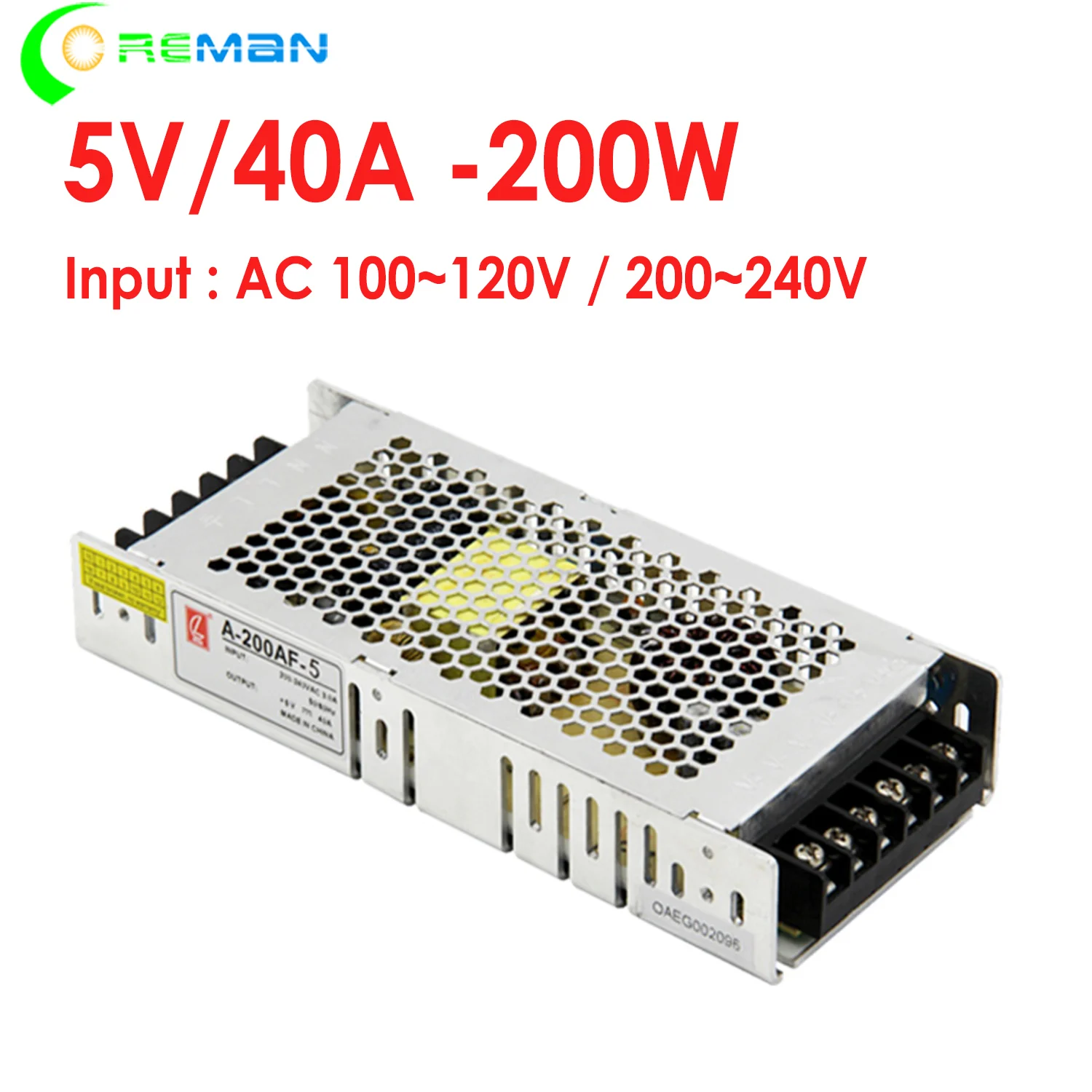 110V 220V Auoto switch   5V 40A 200W Power supply power source for led display led sign