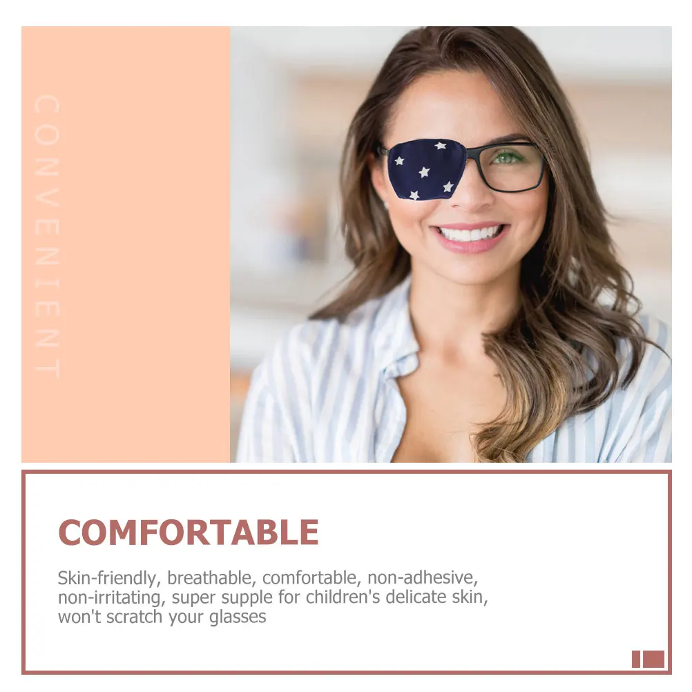 2 шт., шелковая нашивка, затеняющие очки, накладка на глаза для очков, капюшон для амблиопии, коррекция косой, удобная накладка на глаза для детей и взрослых