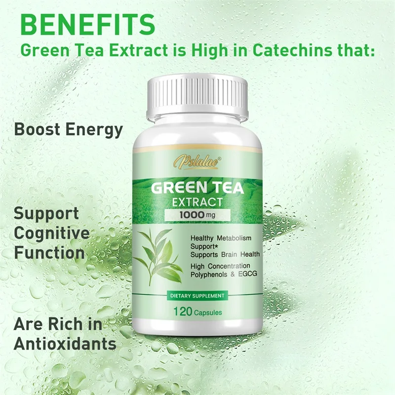 Green Tea Extract - Supports Energy Levels, Cleanses and Detoxifies The Intestines, Boosts Metabolism Fat Burner