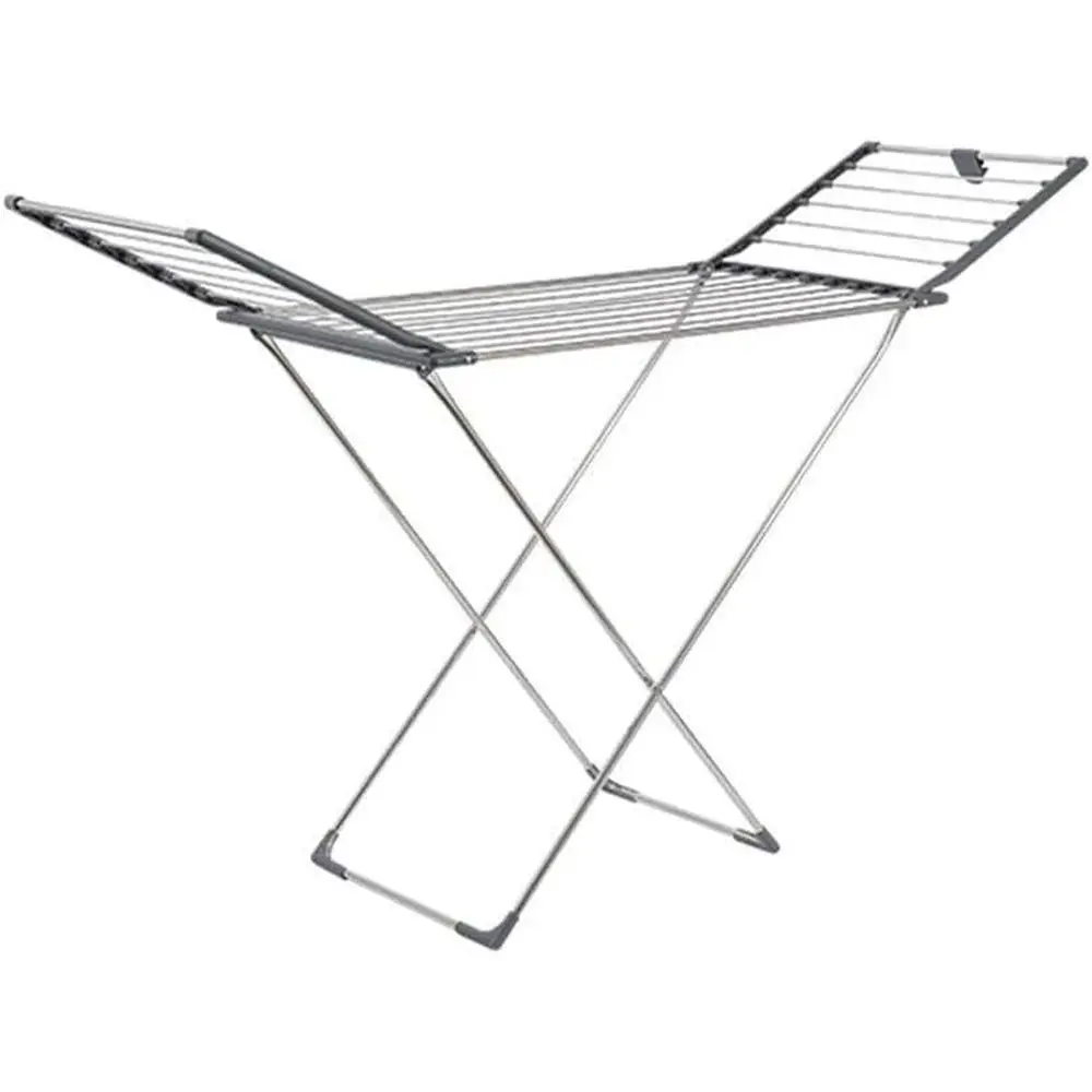 

Gray Foldable Wing-Shaped Clothes Drying Rack, Portable Space-Saving for Balcony, Sheets & Towels