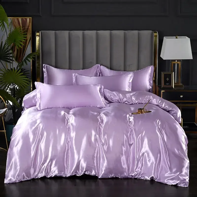 Bonenjoy 1pc Bed Cover for Summer Queen/King Size Quilt Covers Satin Parrure De Lit 2 Personnes Double Bedding(no Pillowcase)