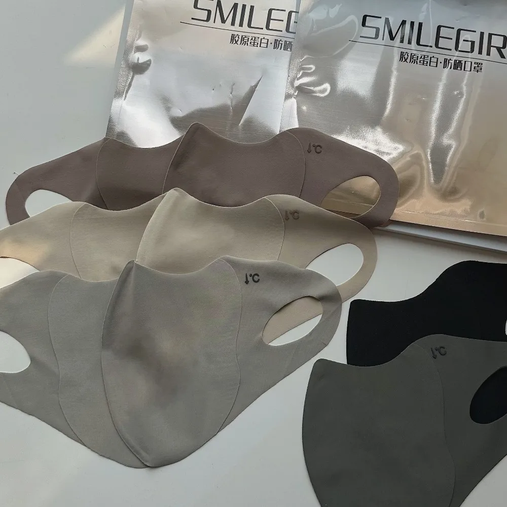 ใหม่ระบายอากาศผ้าไหมน้ําแข็งหน้ากากป้องกันรังสียูวีกันฝุ่นขี่ใบหน้าหน้ากากล้างทําความสะอาดได้ครีมกันแดดหน้ากาก U Nisex