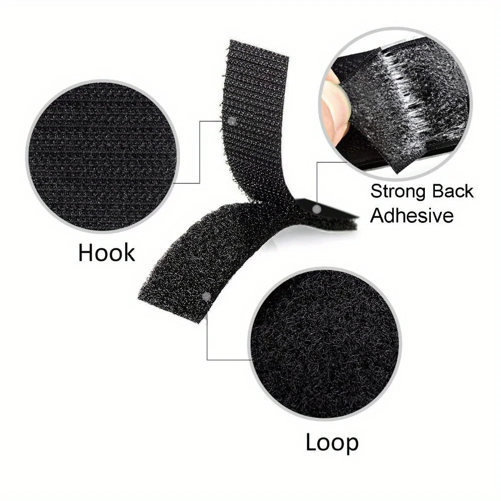 10 Stück starke selbstklebende Klettverschlüsse Rechteckige Nylon-Aufkleber Klebeband mit starkem Kleber für DIY-Bastelarbeiten Selbstklebende Nylonaufkleber Stark haftender Klettverschluss Starkes Befestigungsband – Detail 12