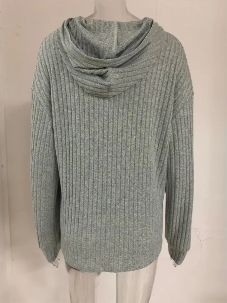 Simple Comfortable Solid Color Casual Sweatshirt Autumn Winter Loose Long-sleeved Pit Strip Hooded Sweatshirt Women's Clothing