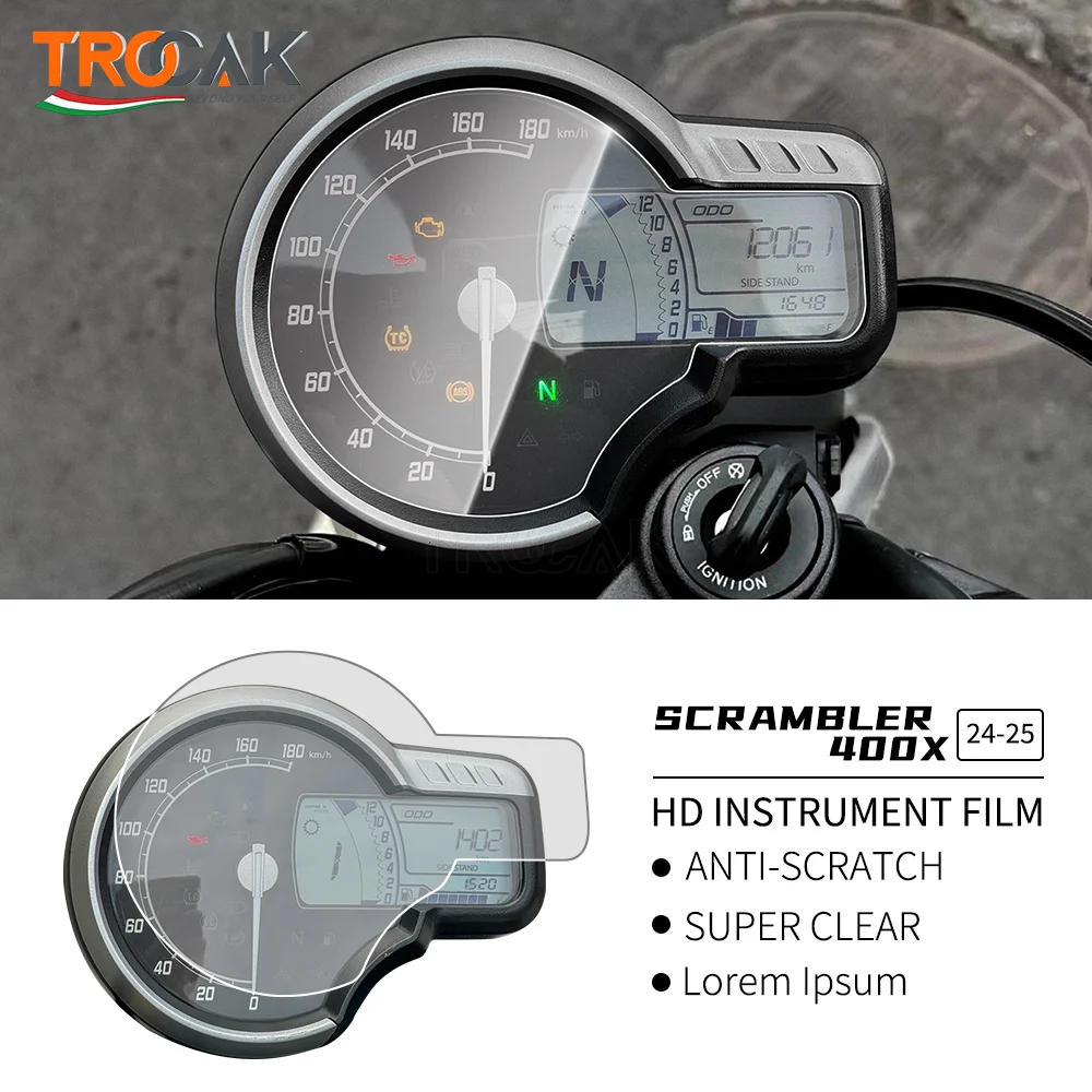 

Motorcycle Accessories Scratch Cluster Screen Dashboard Protection Instrument Film For Triumph Scrambler 400X 2024-2025