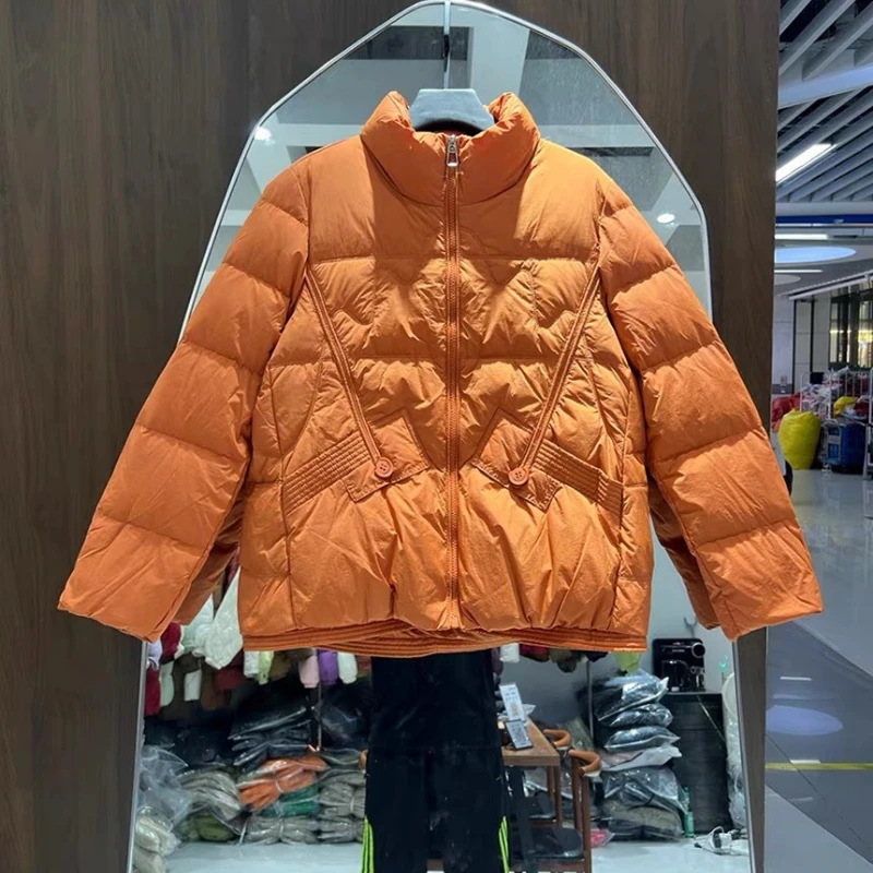 Women's Korean style Lightweight Down jacket Outerwear New style Short style Fashionable Stylish Loose fit Stand-up collar