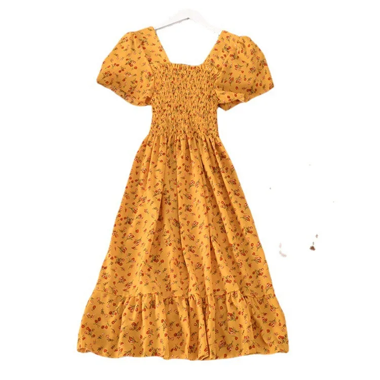 Mulheres soltas boho vintage babados floral elegante vestido maxi, grandes vestidos de festa de verão grande, novo, feriado livre