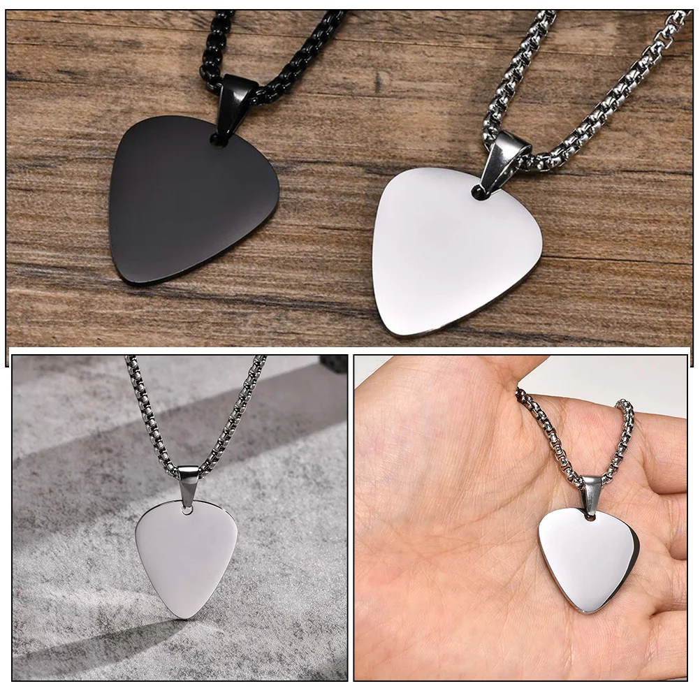 2-delige hanger roestvrij staal plectrum Miss Man mannen ketting decoratief cool